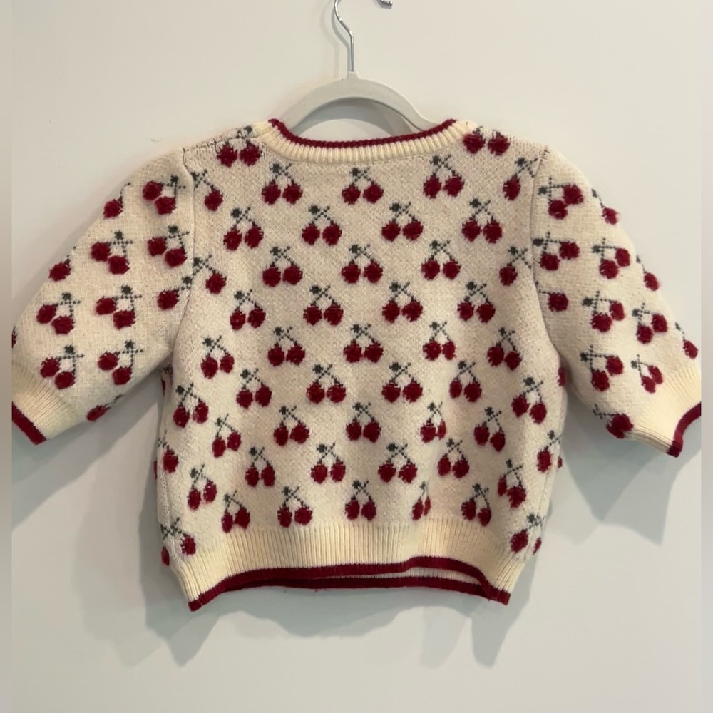 Cider Cherry Pattern Knit Crop Top Size S - Picture 5 of 11